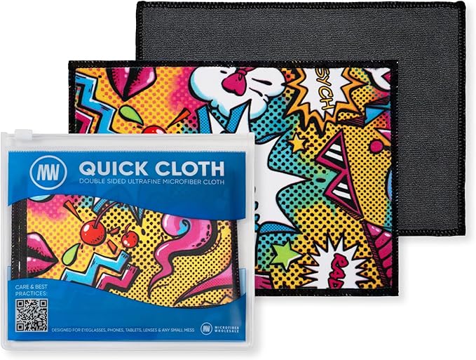 Quick Cloth Microfiber Glasses Cleaning Cloths – 5x7, 2 Pack