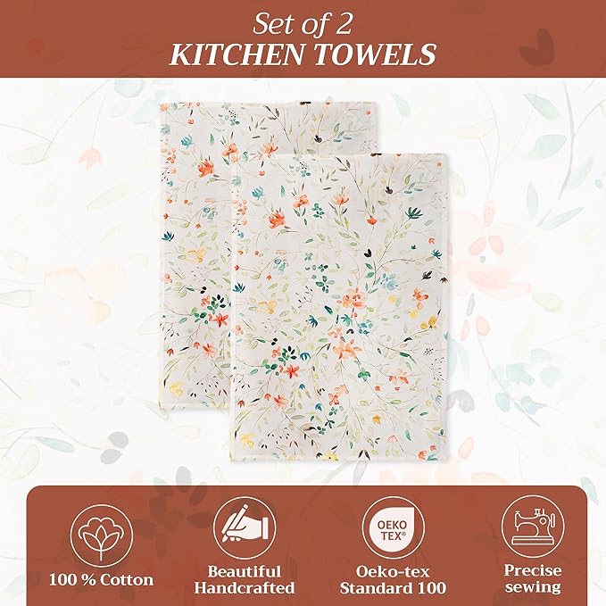 Maison d' Hermine Kitchen Towels Set of 2 100% Cotton 27.50" x 20" Reusable