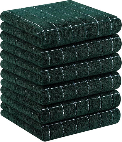 Homaxy 100% Cotton Terry Kitchen Towels, Checkered Designed, Soft and Super