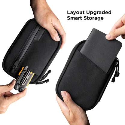 ALPAKA Admin Pouch Pro EDC Organizer - Small Tool Pouch with Smooth Zipper, Weatherproof Storage for Electronics, Cables, Travel Accessories - Black Axogrid 300D Fabric