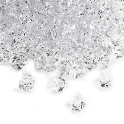 Super Z Outlet 3 Pound Bag Clear Fake Ice Cubes Acrylic Rock Diamond Crystals Treasure Crushed Gems for Vase Fillers, Table Scatter, Birthday Decoration Favor, Event, Wedding, Arts & Crafts