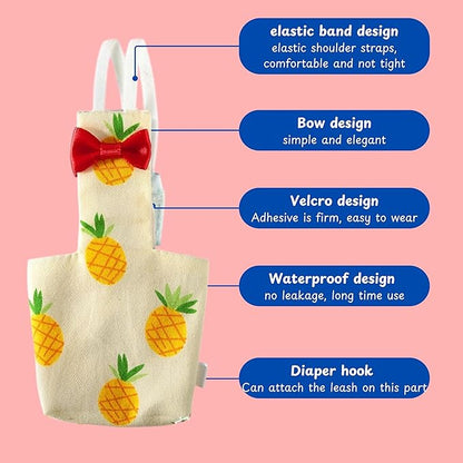 Pigeon Diaper Harness and Bird Leash Set, Birds Diapers for Pigeons and Stretch Leash Pigeon Harnesses, Diapers for Cockatiel Parrot Parakeet, Macaw Harness and Leashes, Pants (M-Yellow)