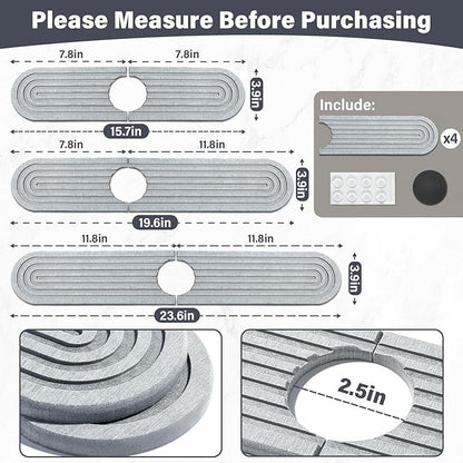 2 Set/4PCS Faucet Mat for Kitchen Sink Splash Guard Faucet Mat Absorbent