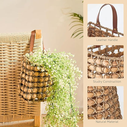 Wall Hanging Pocket Basket Portable Storage Basket Decorative Boho Mounted