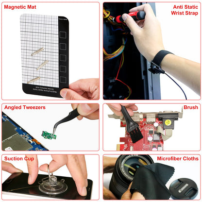 SHARDEN 191 in 1 Electronics Precision Screwdriver Set, Magnetic Driver Kit, with 164 Bits,Flexible Shaft, for iPhone, MacBook, Computer, Laptop, PC, Tablet, PS4, Xbox, Nintendo, Game Console