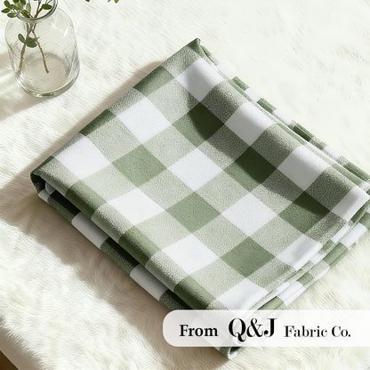 Q&J Fabric Co. Plaid Fabric 10 Yards x 94 Inch 1'' Sage Green Gingham Checkered Fabric by The Yard Precut Patchwork Sewing for DIY Craft Sewing Home Christmas Decoration