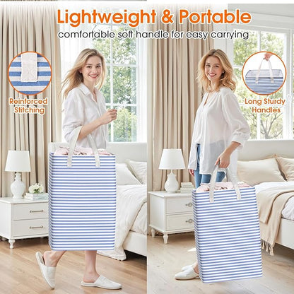 3 Pack Large Laundry Basket, Waterproof & Freestanding Laundry Hamper,