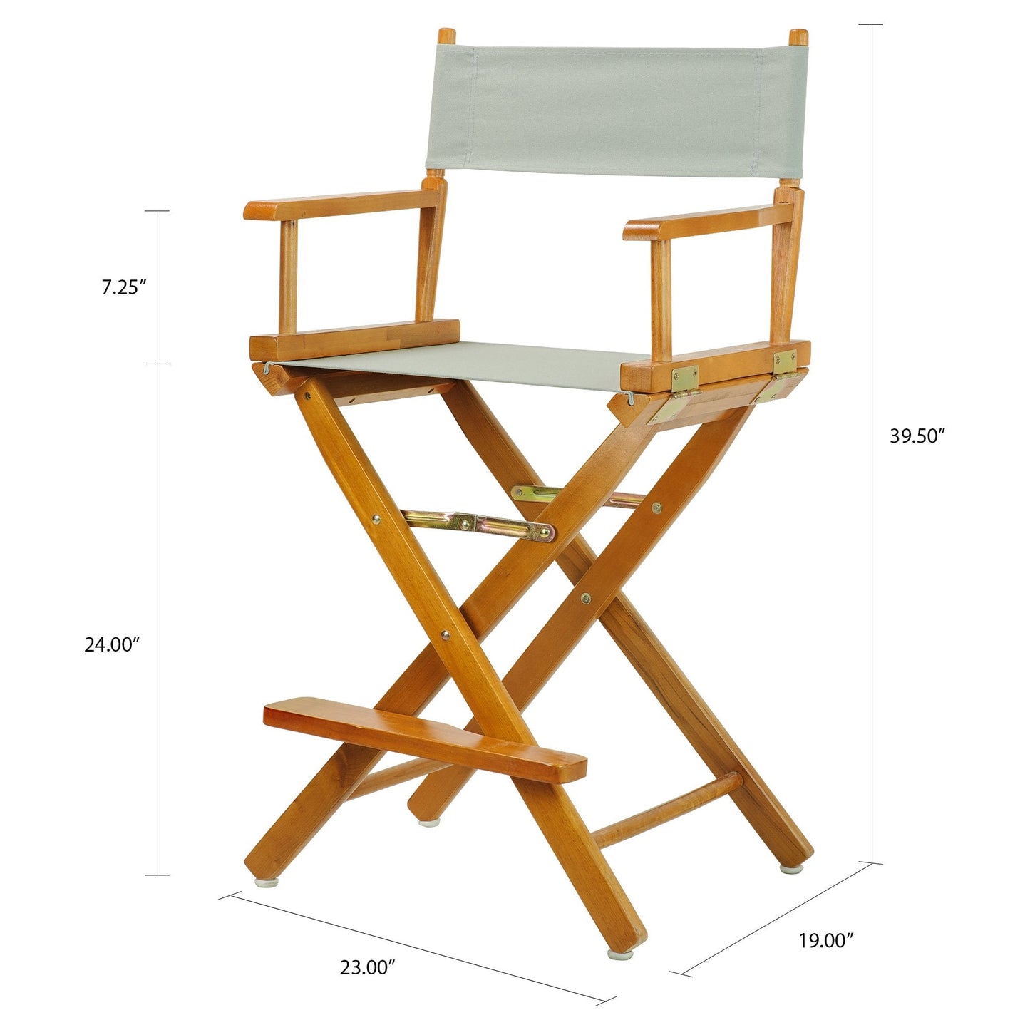 Casual Home 24" Director's Chair Honey Oak Frame-with Grey Canvas, Counter Height