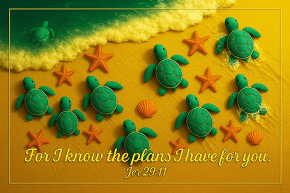 Christian Bible Verse Placemats, Jeremiah 29 11, Set of 6, Cork Backed Wood Table Mats, Heat Resistant Scripture Dining Decor, Large 15.7 x 11.4 Inch, Durable and Easy to Clean