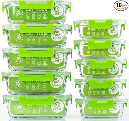 C CREST Glass Containers for Food Storage