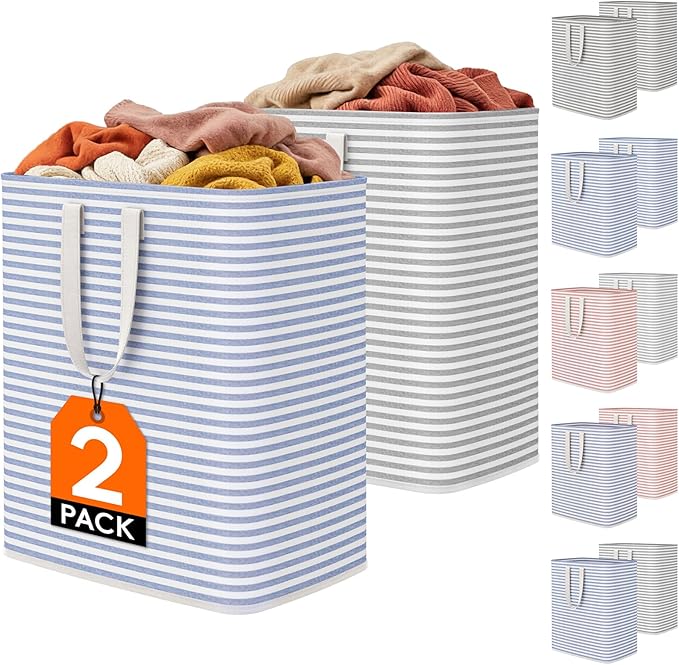 Lifewit 2 Pack Laundry Hamper Large Collapsible Laundry Baskets, Freestanding