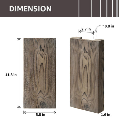 Wood Wall Planter Set of 2, Wood Wall Pocket for Greenery and Dried Flowers, Indoor Wood Hanging Vase, Modern Farmhouse Wall Decor for Living Room Bedroom Office Eucalyptus Stems Decorations (Grey)
