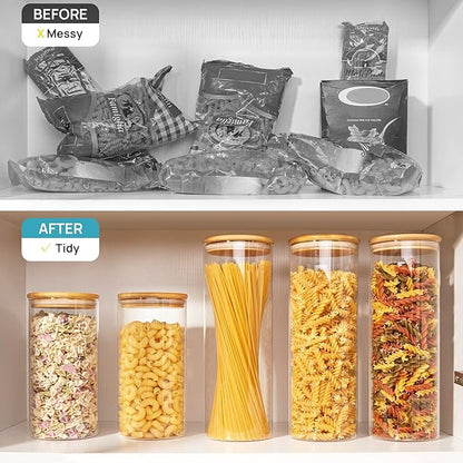 Vtopmart 70oz Glass Food Storage Jars, 3 Pack Large Kitchen Containers