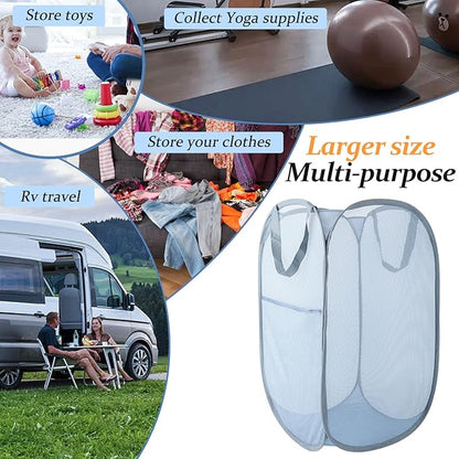 Upgraded 100L Extra Large Collapsible Laundry Hampers. Pop Up Laundry Basket