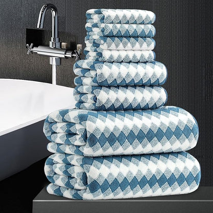 8 Piece Bathroom Towel Set |2 Oversized Bath Towels, 2 Hand Towels, 4