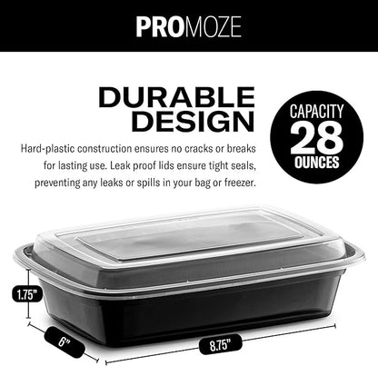50-Pack Reusable Meal Prep Containers Microwave Safe Food Storage Containers