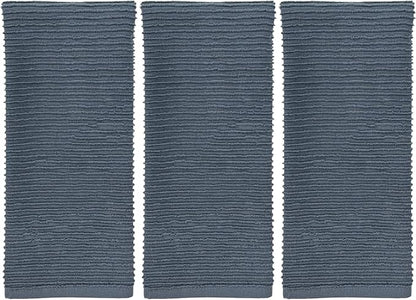Serafina Home Slate Blue Gray Grey Kitchen Hand Dish Towels: Oversized 28" x 18"