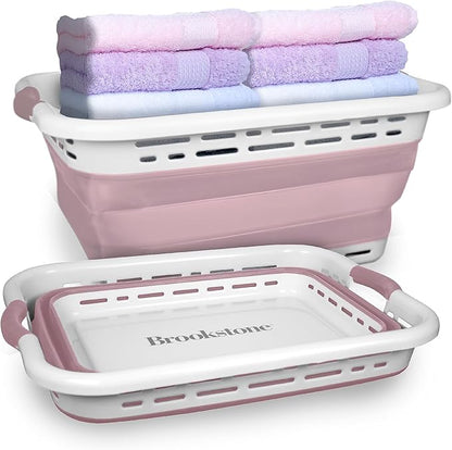 BROOKSTONE 11 GALLON XL 24" Collapsible Laundry Basket & Clothes Hamper