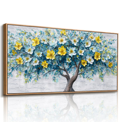 imjiayu Tree of Life Wall Art, Large Framed Wall Art, Floral Wall Decor, Nature Flower Tree Prints, Modern Abstract Art Picture, Nordic Paintings for Living Room Bedroom Kitchen Home Office 20"x40"