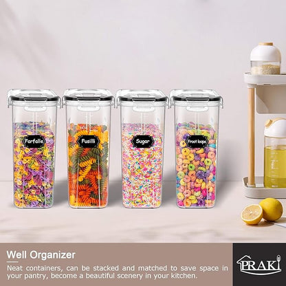 PRAKI 5PCS Cereal Containers Storage Set, BPA Free Airtight Food Storage