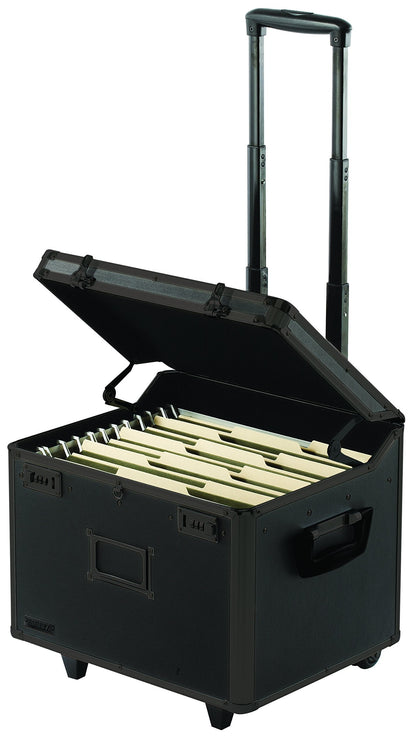 Vaultz Locking Mobile File Chest, Letter/Legal Files, 17.5" X 15.5" X 14.5", Black