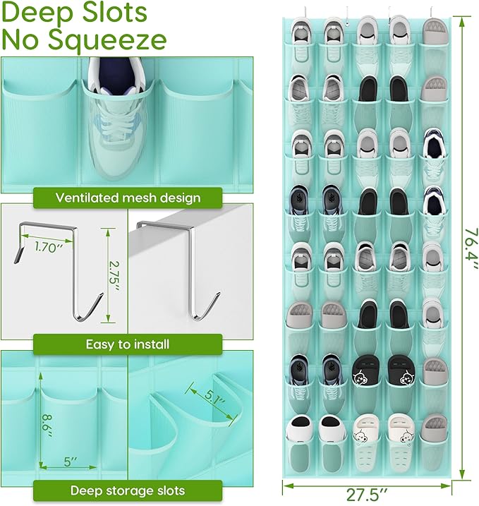 Unjumbly Over the Door Shoe Organizer