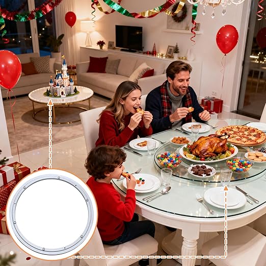 TamBee 24 Inch Lazy Susan Hardware Turntable Bearing 380 LBS Load Capacity Heavy Duty Lazy Susan Parts Kit Rotating Ring Mechanism for Dining Tables, DIY Projects(Base Only)
