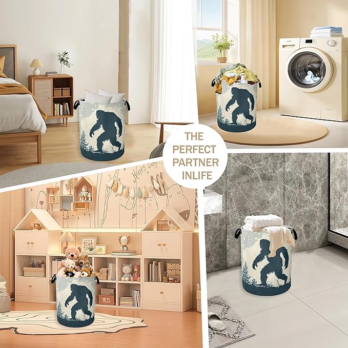 Big Foot Laundry Hamper, Retro Forest Collapsible Laundry Baskets, Waterproof