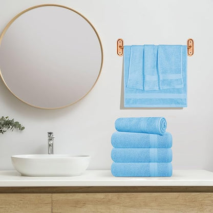 GLAMBURG Ultra Soft 6-Piece Hand Towel Set 16x28-100% Ringspun Cotton