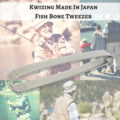 [MADE IN JAPAN] Kwizing Fish Bone Tweezers by RCI GLOBAL - Non-Slip, Precision Grip - Debone Salmon, Bass, Catfish - Stainless Steel Handmade Japanese Craftsmanship (4 3/4")