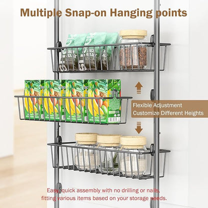 Delamu Over The Door Pantry Organizer, 5-Tier Pantry Door Organizers and Storage