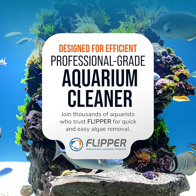 Flipper Edge 2-in-1 Scrubber Scraper Floating Magnetic Fish Tank Aquarium Cleaner with Dual Blades - Efficient Glass & Acrylic Aquarium Cleaning Tools (MAX)
