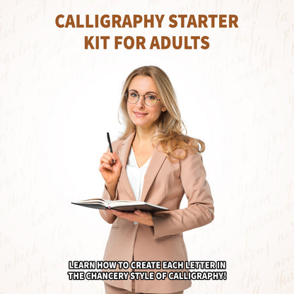SpiceBox Learn Calligraphy Set for Beginners with Pens and Introduction Book for Adults, Hand Lettering Penmanship Learning Kit, Multi Colors (06772)