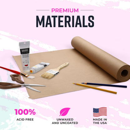 Bryco Goods 18" x 1200" Brown Kraft Packing Paper - USA Made - Versatile for Different Arts and Crafts Projects - Pin Up Your Work Or School Notes - Create Vision Board for Your Bedroom