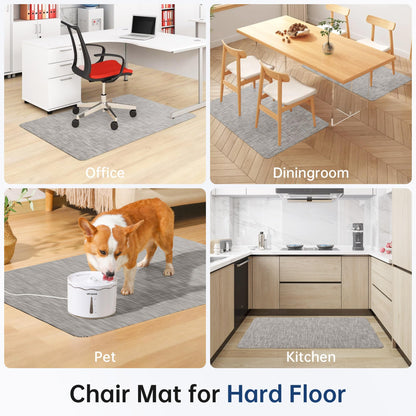 Cybstrax Office Chair Mat for Hardwood & Tile Floor, 45" x 53" Desk Chair Mat, Anti Slip, Non-Curve Computer Chair Mat for Rolling Chairs Floor Protector for Home Office