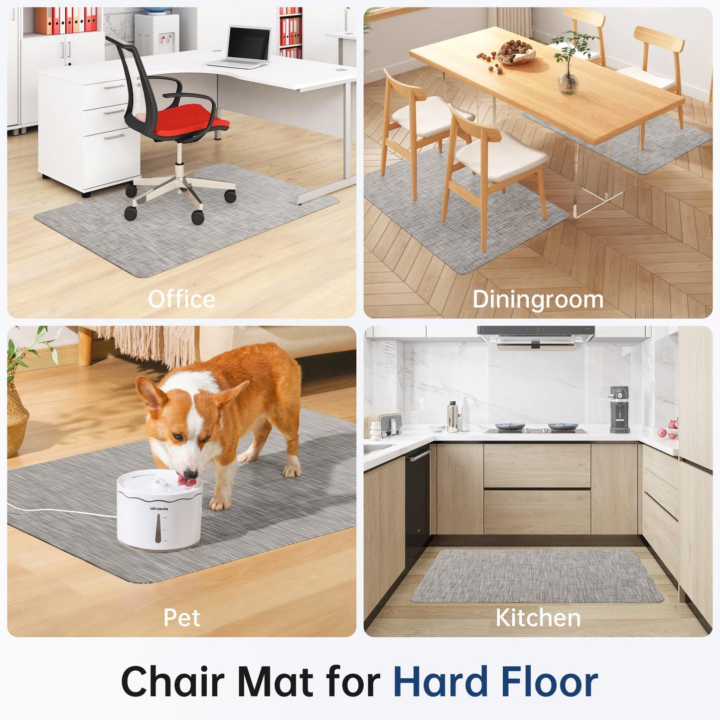 Cybstrax Office Chair Mat for Hardwood & Tile Floor, 46" x 72" Desk Chair Mat, Anti Slip, Non-Curve Computer Chair Mat for Rolling Chairs Floor Protector for Home Office