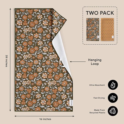 RECYCO Waffle Kitchen Towel Set of 2