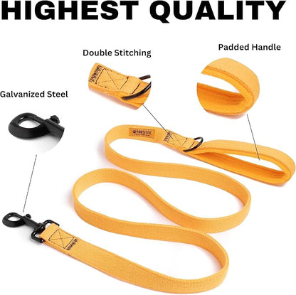 Pawsitive Hemp Leash - 5ft Long, with a Padded Handle for Extra Comfort. Made from Durable, Machine Washable Hemp; Natural