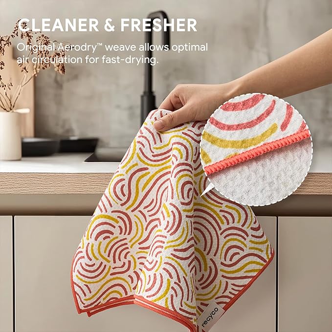 RECYCO Waffle Kitchen Towel Set of 2