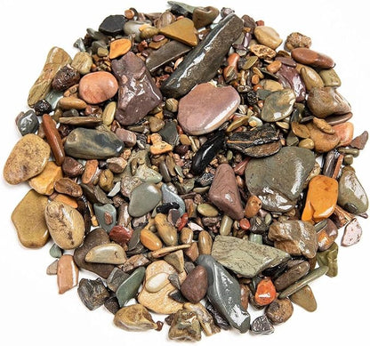 WDEFUN Aquarium Gravel River Rock, Natural Polished Mixed Colorful Stones, 10 LBS, for Plant Aquariums, Landscaping, Vase Filler