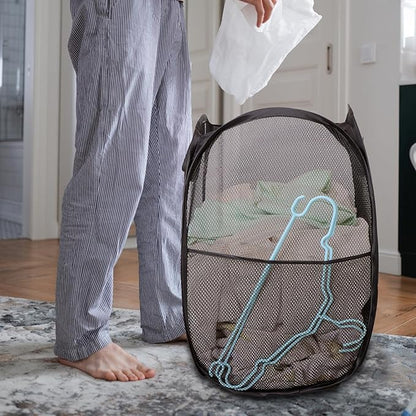 Foldable Mesh Popup Laundry Hamper, Laundry Basket Easy to Open and Fold