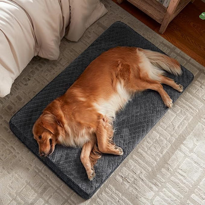 JOEJOY Orthopedic Dog Bed for Small Dogs, Washable Dog Crate Bed Small Sized with Removable Cover, Egg Memory Foam Pet Beds, Grey, 23"x17"