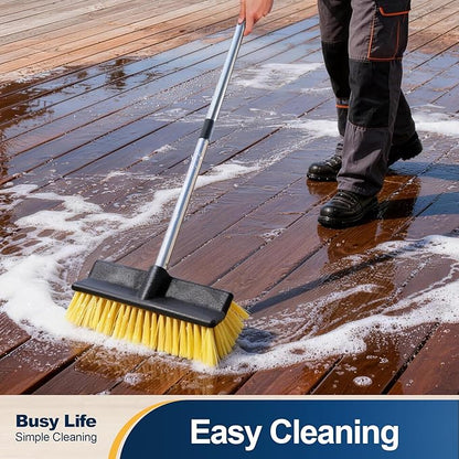 Yocada Deck Brush with 4-Section Extendable Handle Floor Scrub Brush Soft