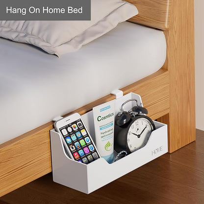 Bedside Caddy Hanging Storage Basket Little Size Plastic Beside Shelf Hang-on