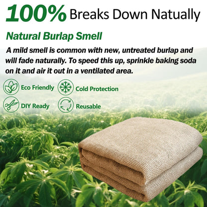 Liaycco 40" x 40 Feet Burlap Fabric Roll 13 Yards – Burlap Fabric by the Yard for Tree Wrap, Garden Plant Cover, Weed Barrier, Landscaping & DIY Crafts, Ideal for Outdoor Winter Protection