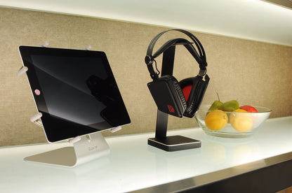 LUXA2 E-One Black Solid-Metal Aluminum Universal Gaming Headphone Stand/Hanger/Holder for Beats, Senheiser, Sony, Bose, Philips, Audio-Technica, Plantronics, Shure, Jabra, JVC, JBL, AKG, DJ, Gaming Headsets Display HO-HDP-ALE1BK-00