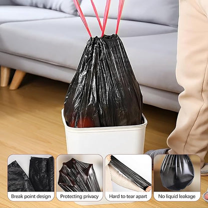 8 Gallon Trash Bags 120 Count Black Drawstring Garbage Bags