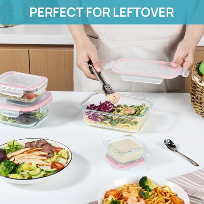 Vtopmart 8 Pack Glass Food Storage Containers