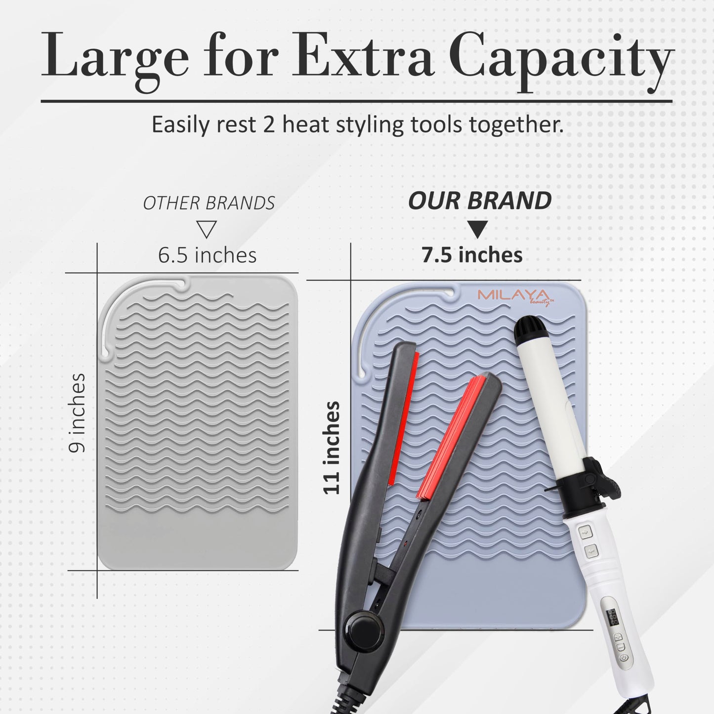 Heat Resistant Mat - Curling Iron Holder - Straightener pad - Flat Iron Holder - Silicone Mat for Hair Tools - Hot Tool Mat - Salon Tools - Hot Iron Holster - Vanity Mat - Vanity Accessories for Women