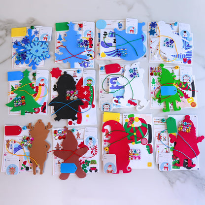 Winlyn 24 Sets Holiday Decorations DIY Christmas Tree Ornaments Winter Crafts Kits Foam Snowflake Penguin Snowman Foam Stickers for Kids Holiday Seasonal Gift Home Classroom Activities Party Favors